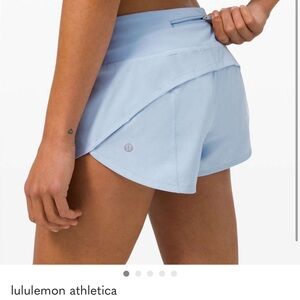 Lululemon Speed Up 2.5” size 4 shorts in blue linen color
